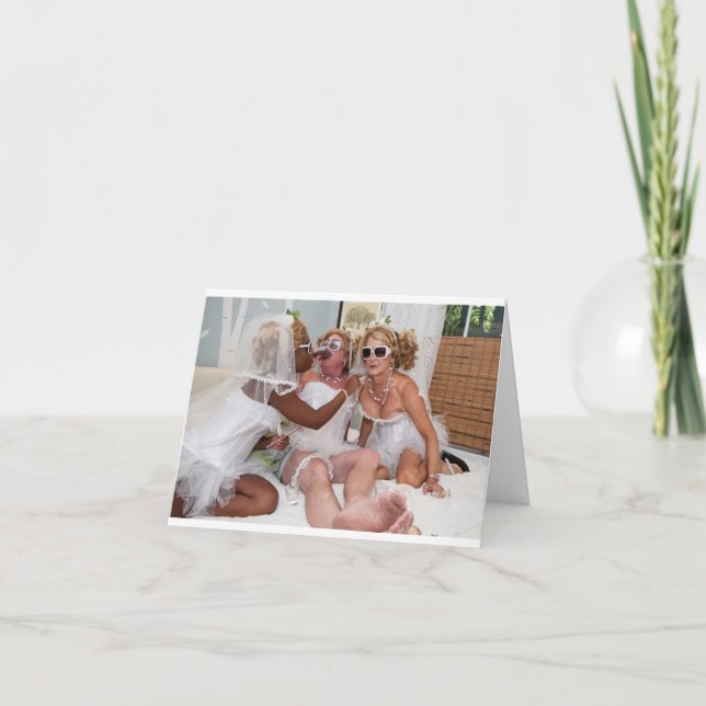 Primping for Muriels Wedding Card (Front)