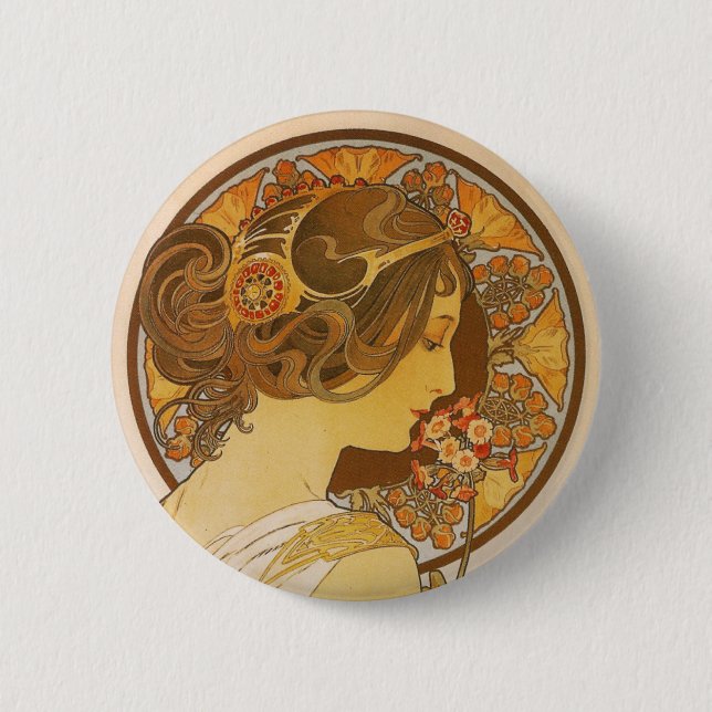 Primrose 2 Inch Round Button (Front)
