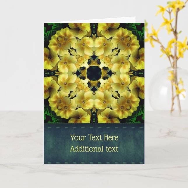 Primrose Abstract Flower Art Customizable Card (Yellow Flower)