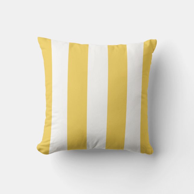 Primrose and White Striped Throw Pillow (Front)