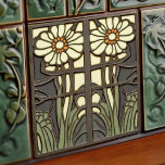 Primrose Art Deco Floral Wall Decor Art Nouveau Tile<br><div class="desc">Welcome to CreaTile! Here you will find handmade tile designs that I have personally crafted and vintage ceramic and porcelain clay tiles, whether stained or natural. I love to design tile and ceramic products, hoping to give you a way to transform your home into something you enjoy visiting again and...</div>