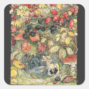 Primrose at the entrance to the tunnels Spiral Square Sticker