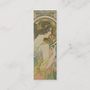 Primrose by Alphonse Mucha (1899) Bookmark  Mini Business Card