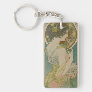 Primrose by Alphonse Mucha (1899) Keychain