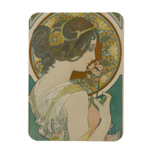 Primrose by Alphonse Mucha (1899) Magnet