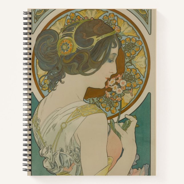 Primrose by Alphonse Mucha (1899) Notebook (Front)