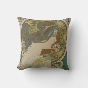 Primrose by Alphonse Mucha (1899) Throw Pillow
