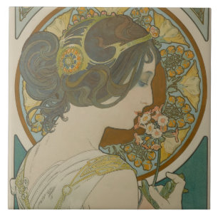 Primrose by Alphonse Mucha (1899) Tile