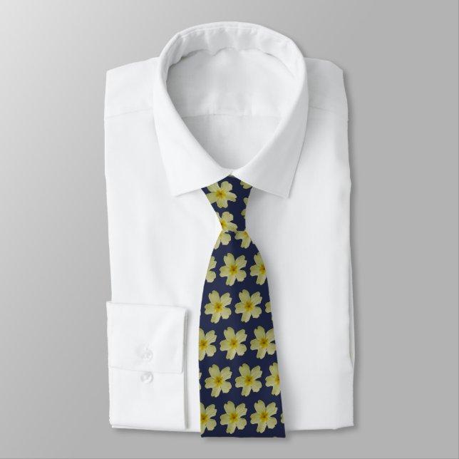 Primrose Flower Pattern Tie (Tied)