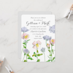 Primrose Flowers Custom Personalized Wedding Invitation