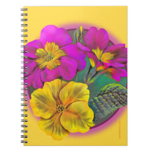 Primrose pink yellow fine art notebook