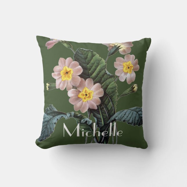 Primrose (Primula Aucalis) Throw Pillow (Front)