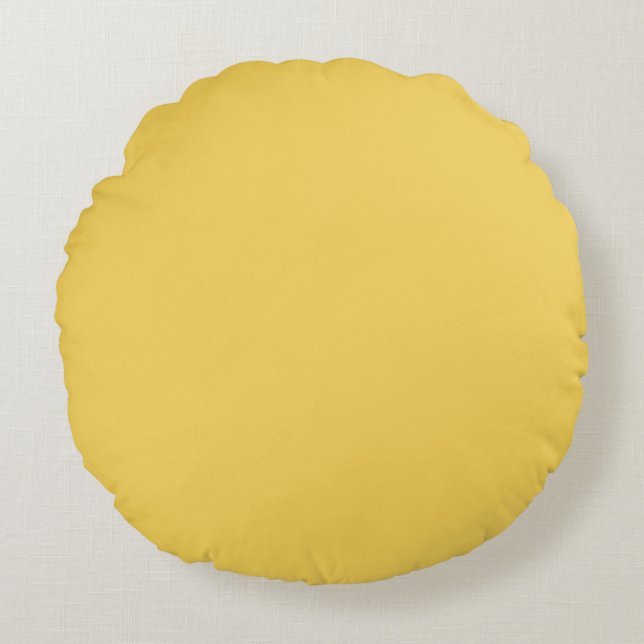 Primrose Yellow Colour Round Pillow (Front)