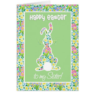 Primroses Cute Bunny Rabbit Easter, for Sister