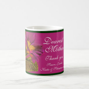 Primula floral art rose foncé Mère mug