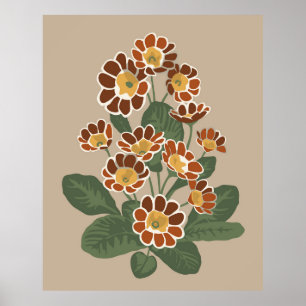Primula flower pattern  poster