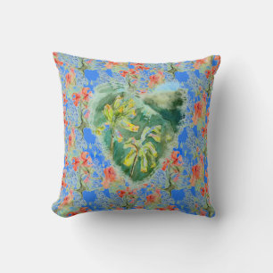 Primula Heart  by Alexandra Cook Throw Pillow