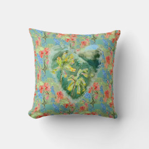 Primula Heart by Alexandra Cook Throw Pillow