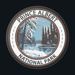 Prince Albert National Park Canada Winter Badge Magnet<br><div class="desc">Prince Albert National Park vector art design. The Park is largely a woodland and lake area,  interlaced with streams and nature trails.</div>