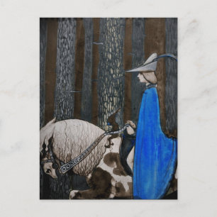 Prince and Tomte (Gnome) in the Forest Postcard