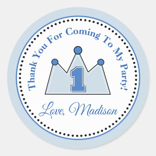 Prince Anniversaire Fête Favoriser Étiquette (Devant)