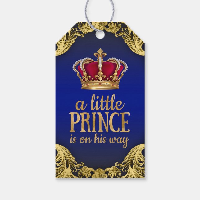 Prince Baby Shower Gift Tags (Front)