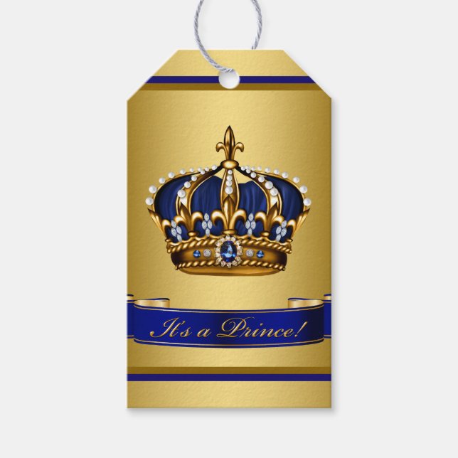 Prince Baby Shower Gift Tags (Front)