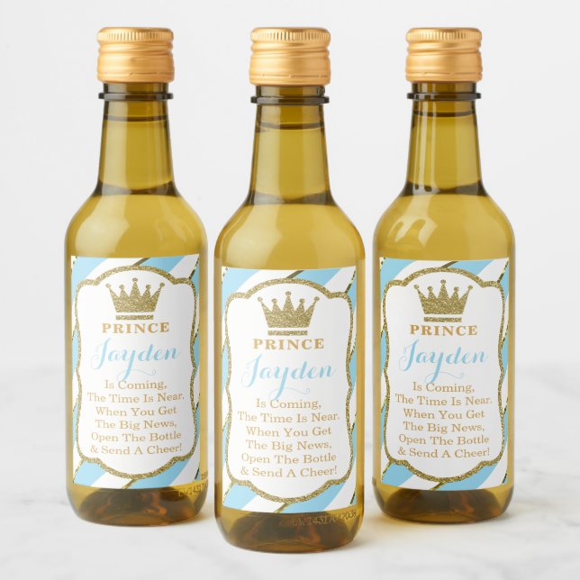 Prince Baby shower Mini bouteille de vin Étiquette (Bouteilles)
