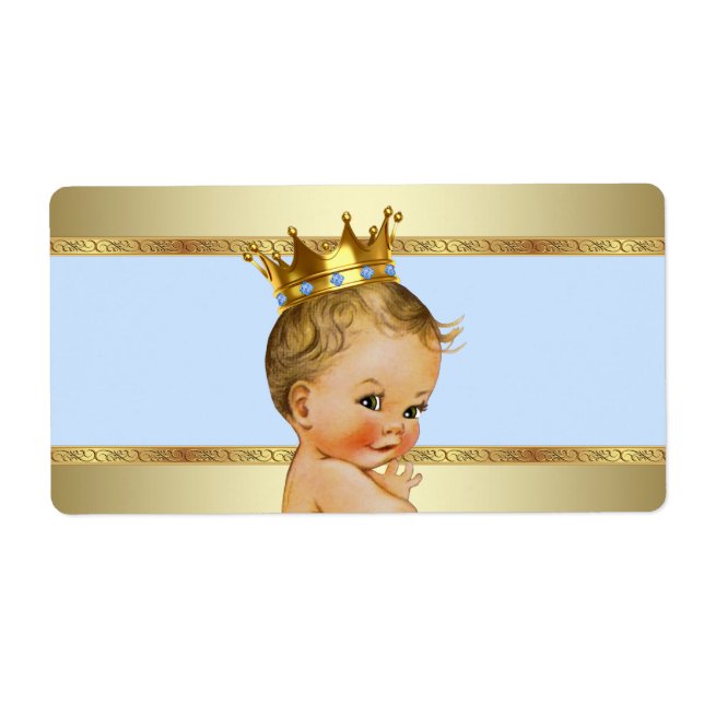 Prince Baby Shower Water Bottle Label (Front)