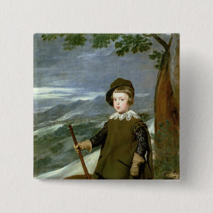 Prince Balthasar Carlos 2 Inch Square Button
