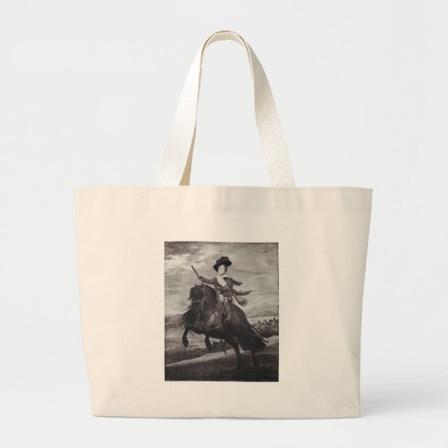 Prince Balthasar on Horseback by Velazque Large Tote Bag (Front)