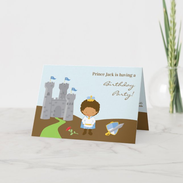 Prince Birthday Party Folded Card (Front)