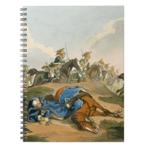 Prince Blucher under his Horse at the Battle of Wa Notebook