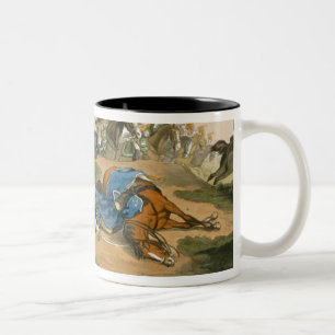 Prince Blucher under his Horse at the Battle of Wa Two-Tone Coffee Mug