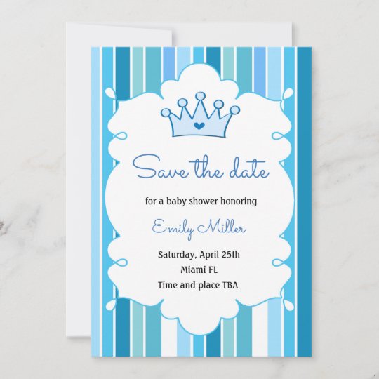 prince boy baby shower save the date