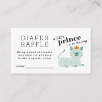 Prince Cat Baby Shower Diaper Raffle Ticket