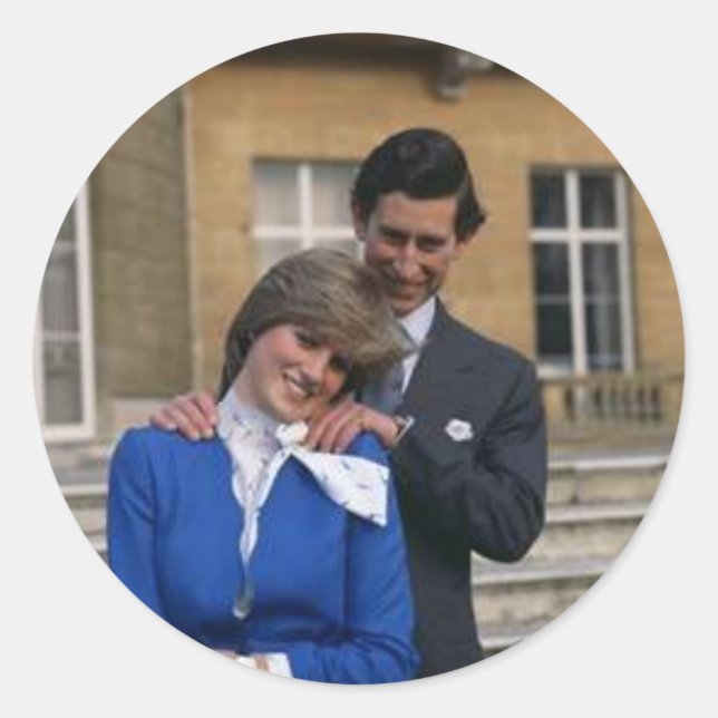 Prince Charles and Princess Diana Classic Round Sticker (Front)