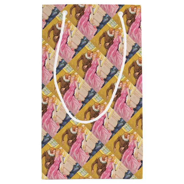 Prince Charming kissing Sleeping Beauty Small Gift Bag (Back)