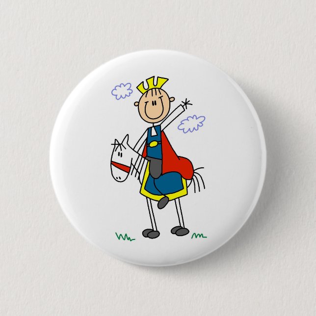 Prince Charming Rides His Horse Button (Front)