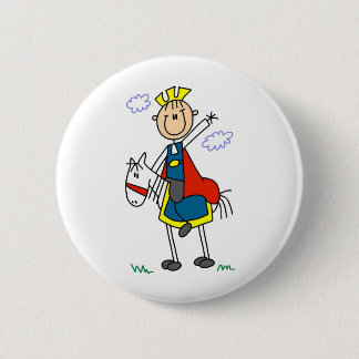 Prince Charming Rides His Horse Button