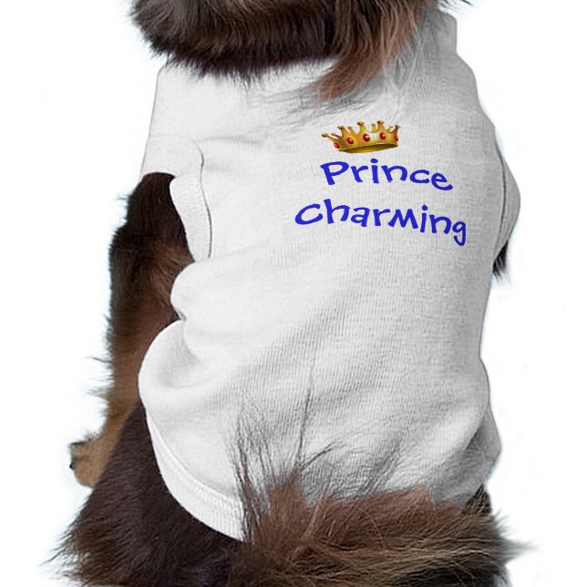 Prince Charming white pet shirt (Back)