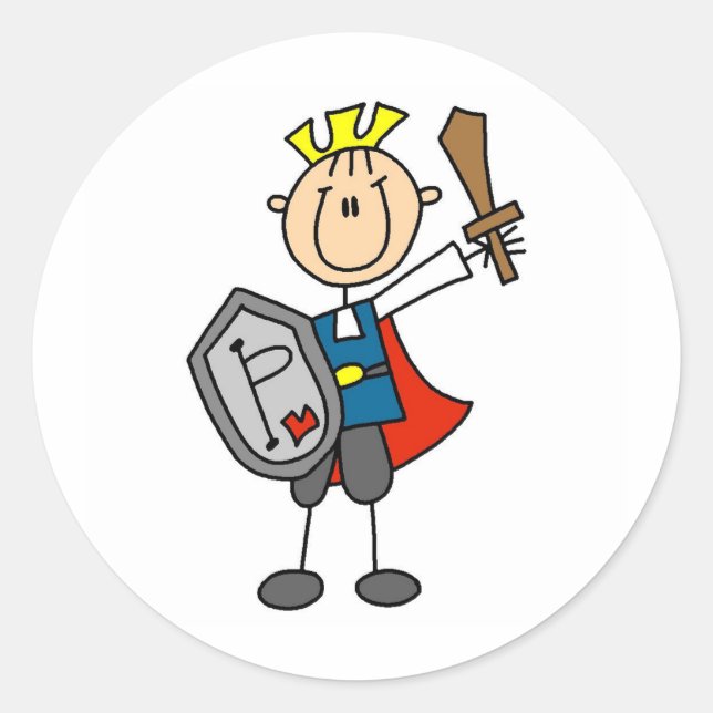 Prince Charming With Sword And Shield Sticker (Front)