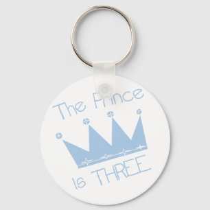 Prince Crown 3rd Birthday Tshirts and Gifts Keychain
