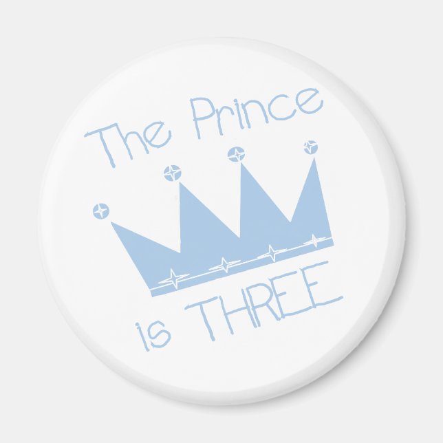Prince Crown 3rd Birthday Tshirts and Gifts Magnet (Front)