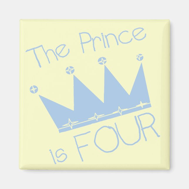 Prince Crown 4th Birthday Tshirts and Gifts Magnet (Front)