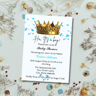Prince Crown (baby boy) Baby Shower Invitation