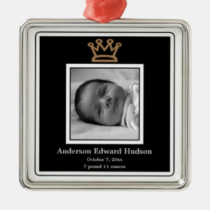 Prince Crown Baby Boy Photo Ornament