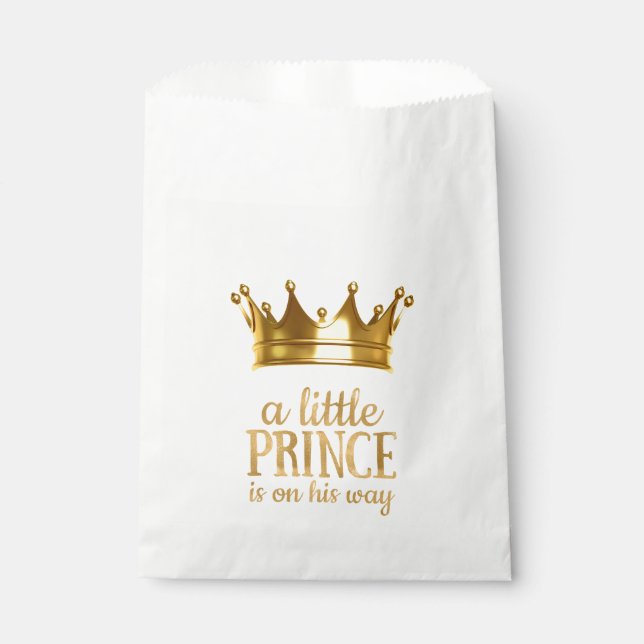 Prince Crown Baby Shower Favour Bag (Front)