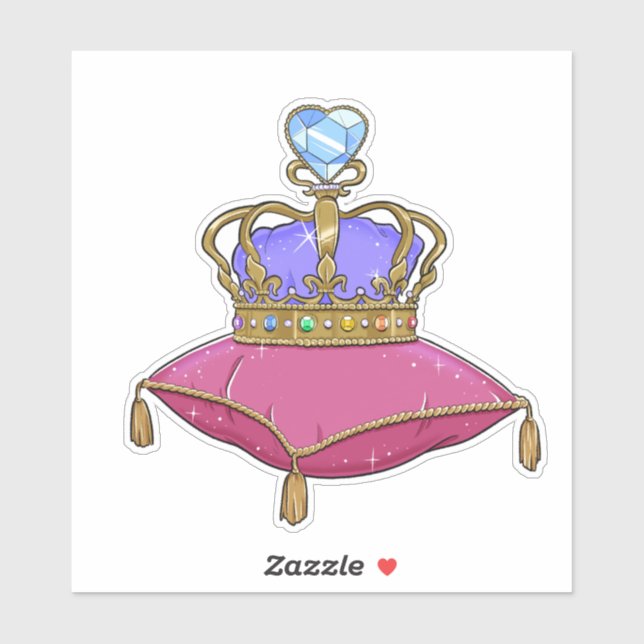 Prince Crown with diamond illustration sticker (Sheet)