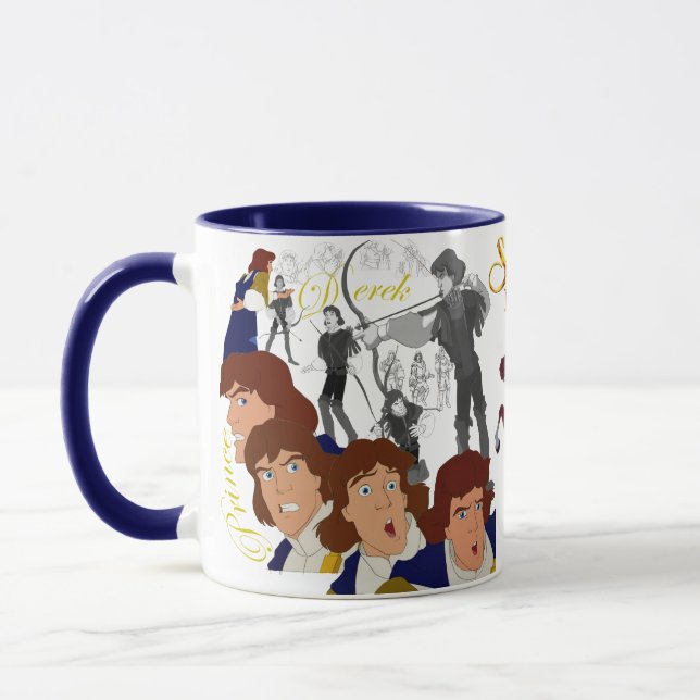 Prince Derek Sketch Mug with Coloured Rim&Handle (Left)